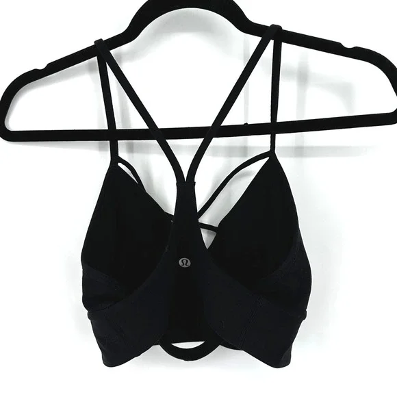 Lululemon Black Strappy Criss Cross Sports Bra Expand Your Limits Sz 6 - W2BDMS - Picture 5 of 7